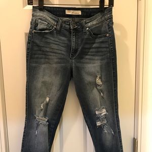 Kancan Jeans Size 26 ~ Stretchy Raw Rounded Hems